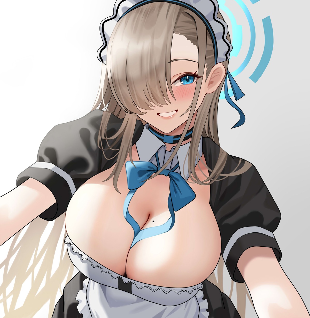 blue_archive fujioni halo ichinose_asuna maid no_bra