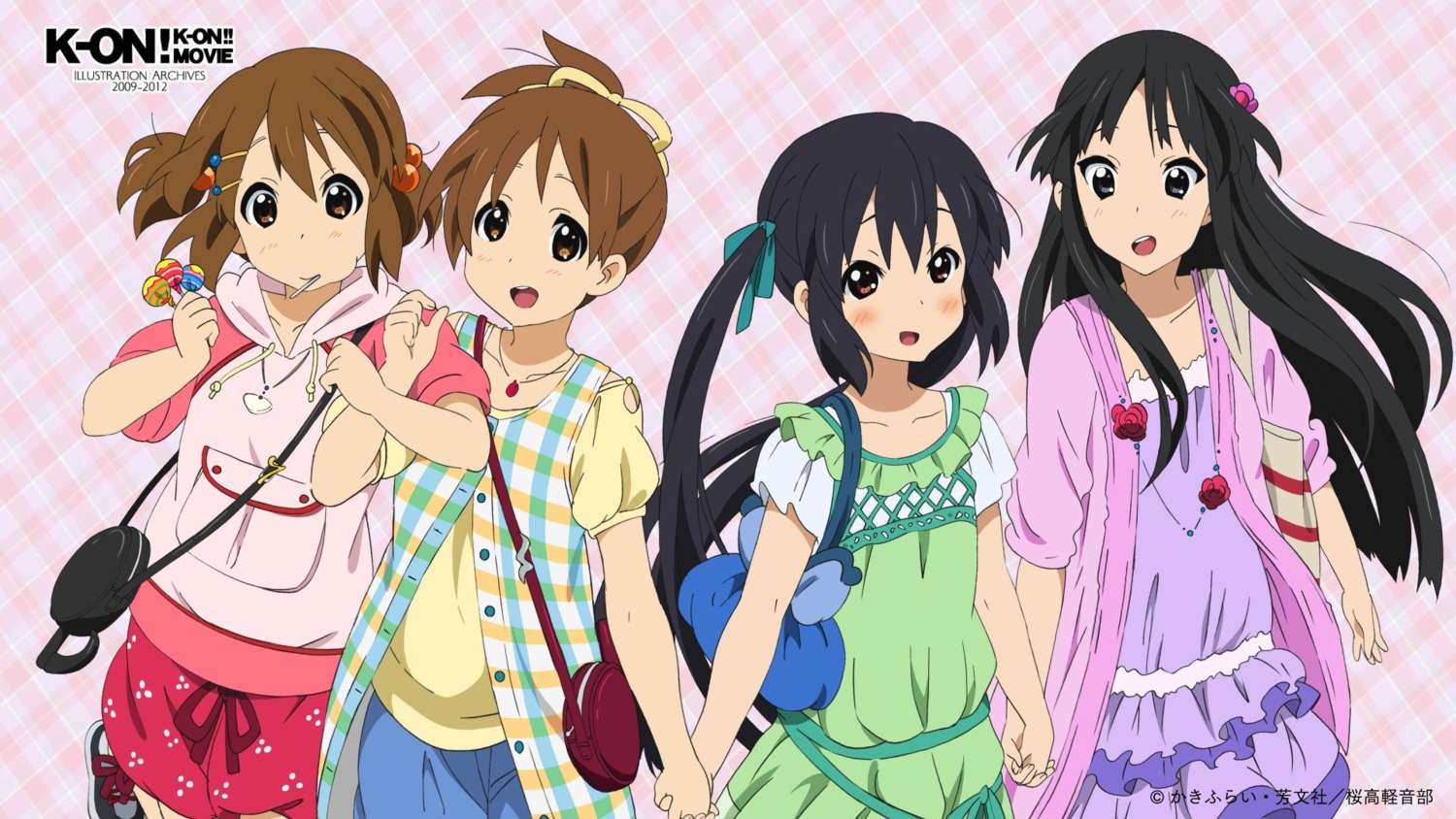 akitake_seiichi akiyama_mio dress hirasawa_ui hirasawa_yui k-on! nakano_azusa wallpaper