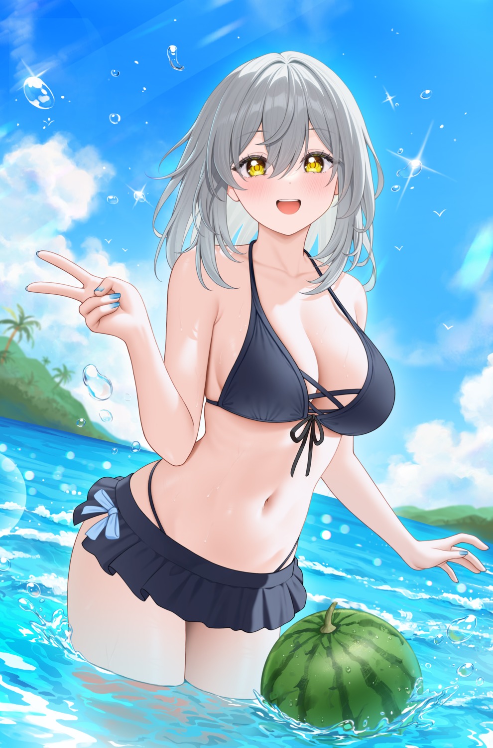 bikini fukuro_ko_(greentea) honkai:_star_rail stelle swimsuits wet