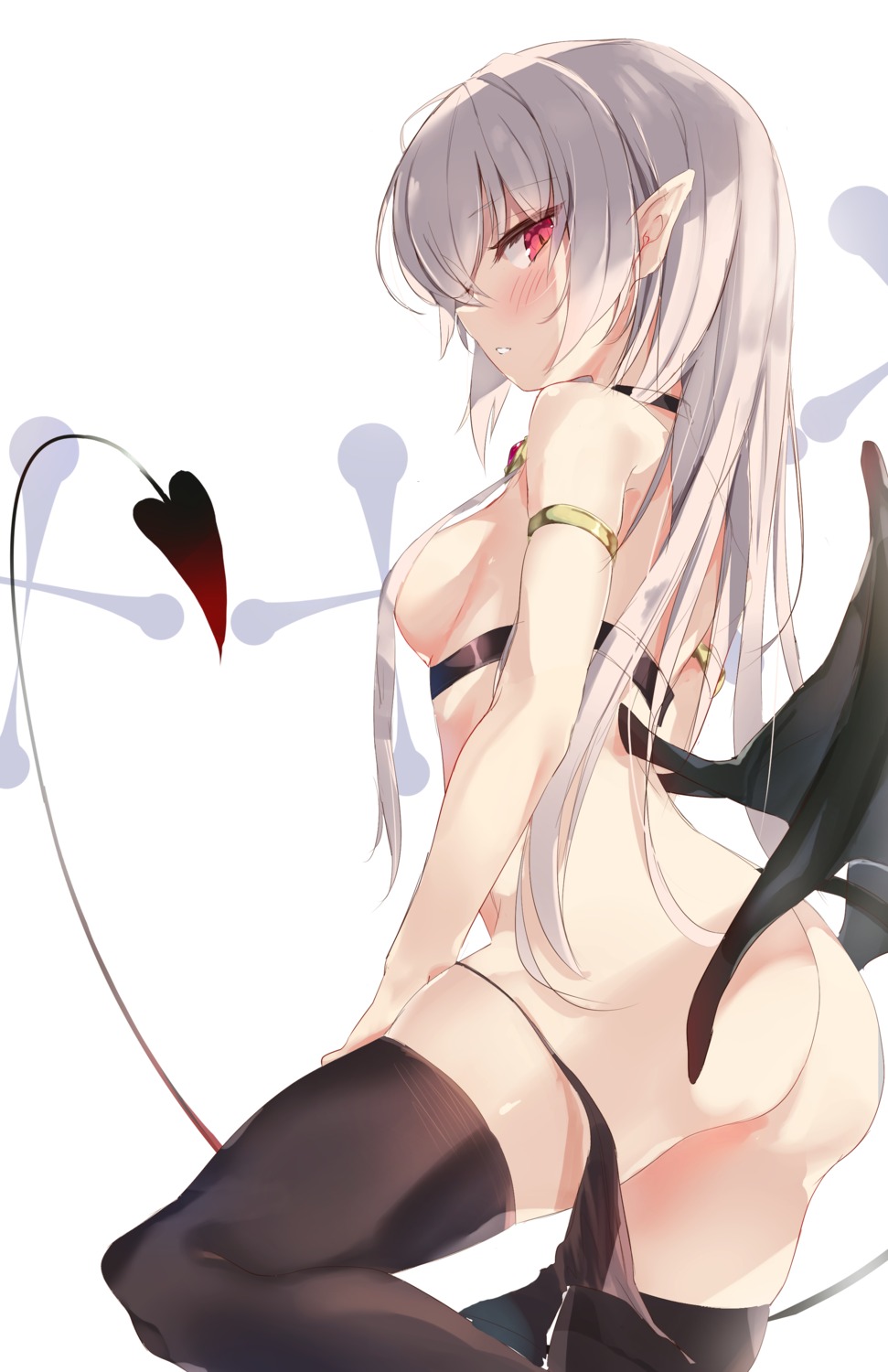 ass breasts devil no_bra pantsu panty_pull pointy_ears tail thighhighs toshizou_(0714) wings