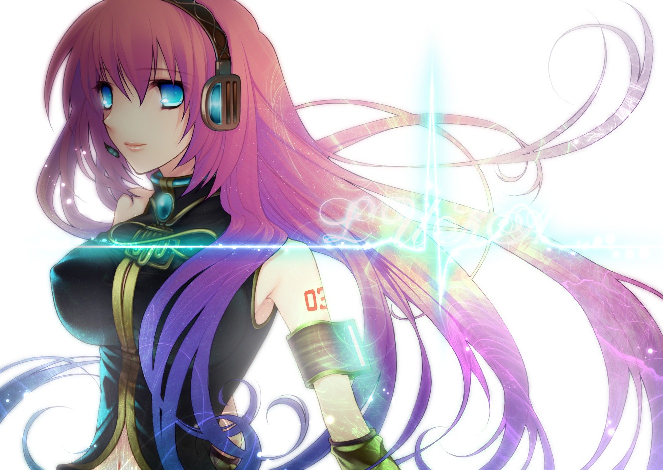 headphones megurine_luka migiwa_hasu vocaloid