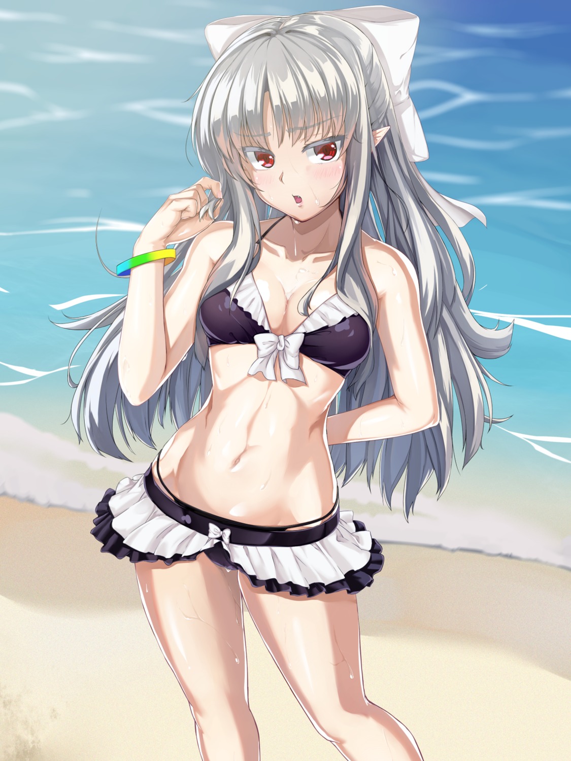 ban_(bannyata) bikini cleavage melty_blood pointy_ears swimsuits tsukihime white_len