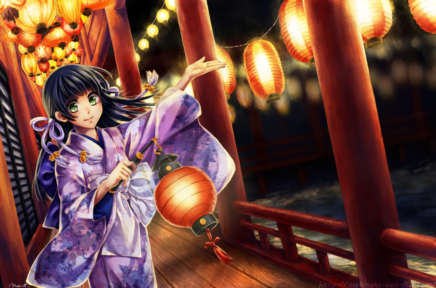 kimono landscape makina_(frog) official_watermark