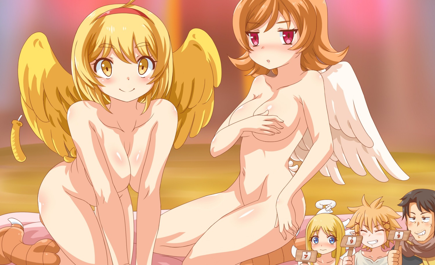 breast_hold eldley ishuzoku_reviewers meidri monster_girl naked tagme tail wings