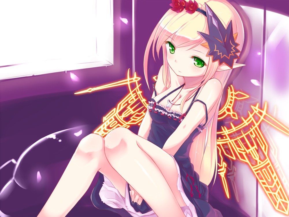 cleavage dexp dress elf elsword pointy_ears rena_(elsword)