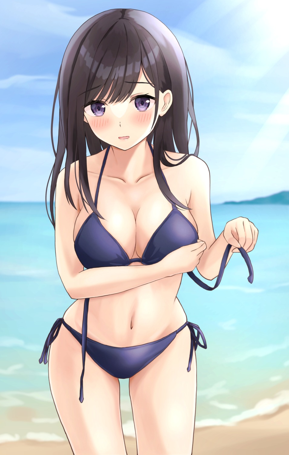 bikini breast_hold swimsuits undressing yukimaru217