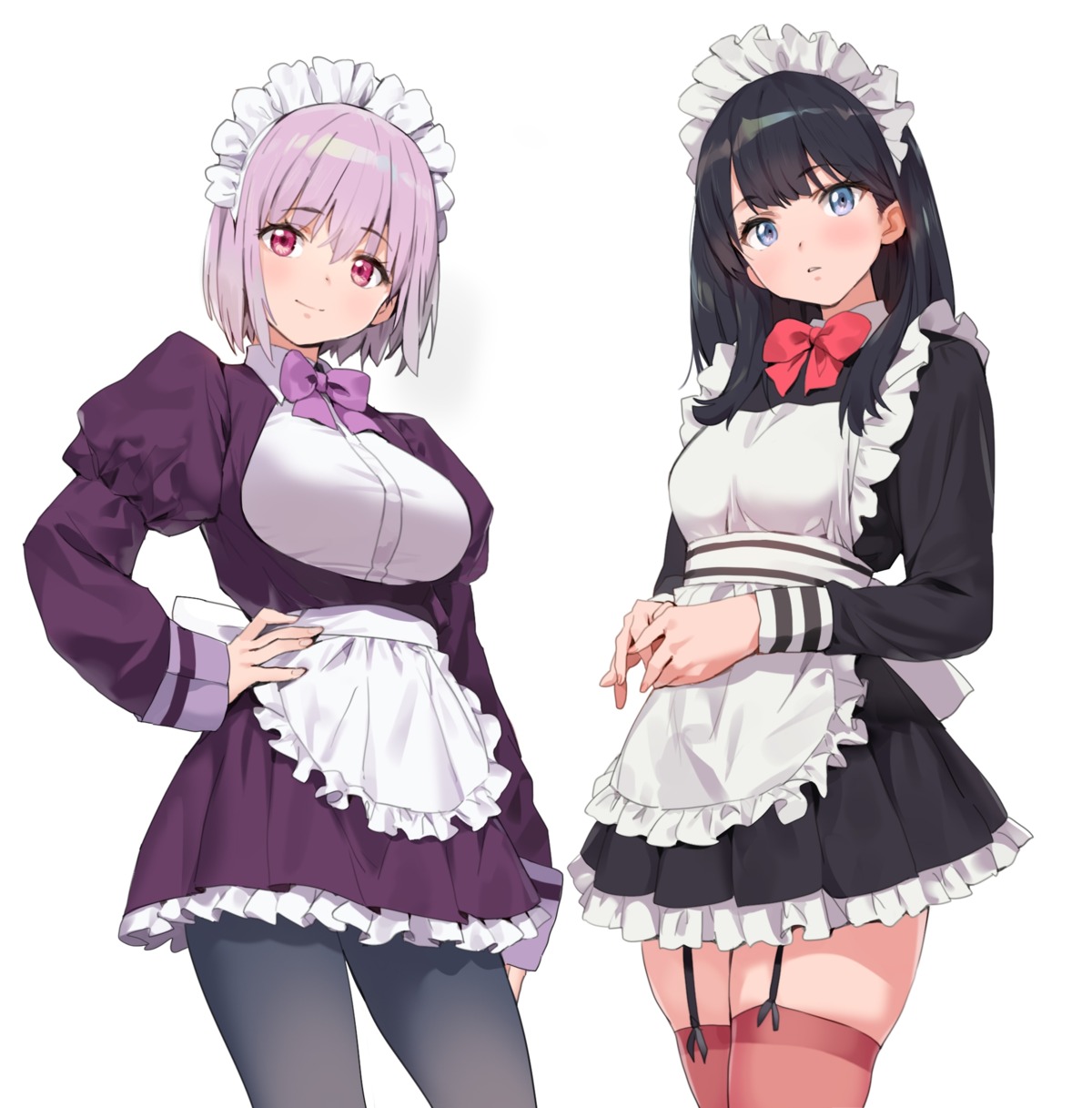 maid pantyhose shinjou_akane ssss.gridman stockings takarada_rikka thighhighs yd_(orange_maru)