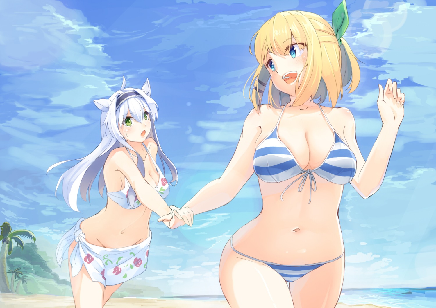 bikini cleavage goruva rokudenashi_majutsu_koushi_to_akashic_record rumia_tingel sistina_fibel swimsuits