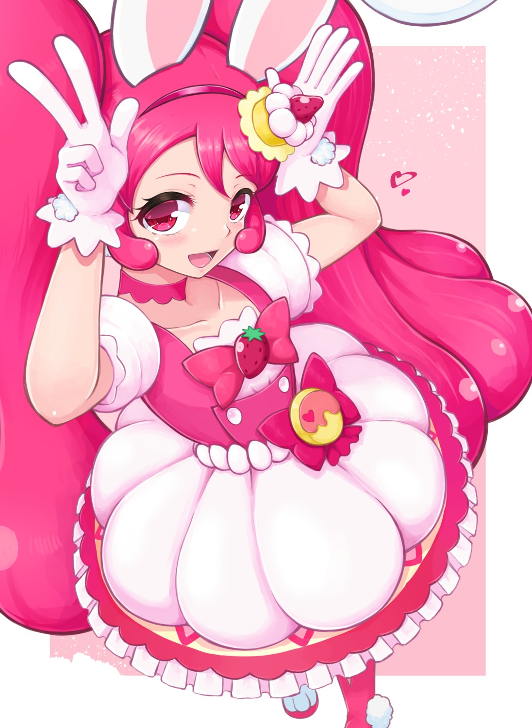 animal_ears bunny_ears dress kirakira_precure_a_la_mode pretty_cure shouju_ling usami_ichika