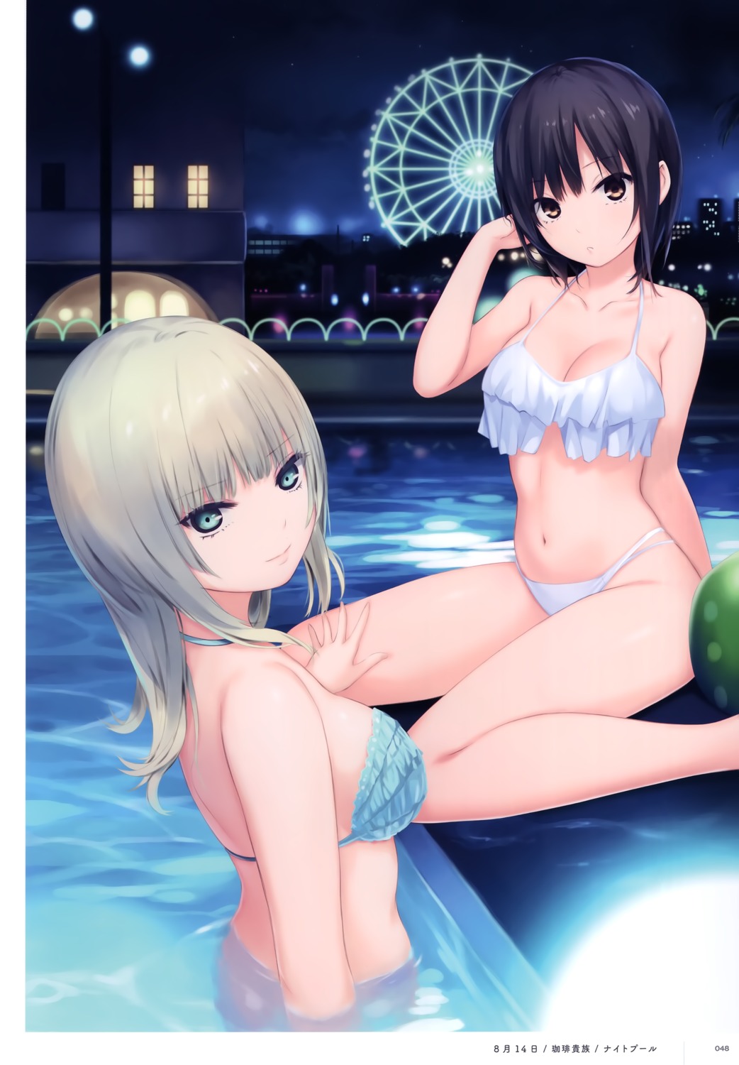aoyama_sumika bathing bikini coffee-kizoku swimsuits wet