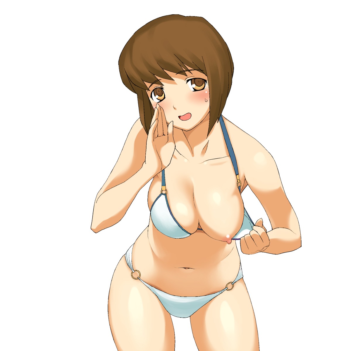 a1 bikini breasts hagiwara_yukiho initial-g nipples swimsuits the_idolm@ster undressing xenoglossia