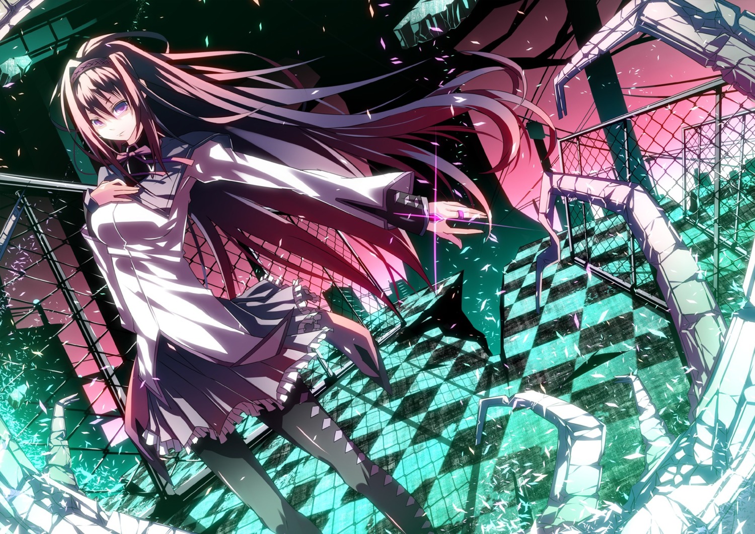 akemi_homura gyuufa pantyhose puella_magi_madoka_magica wallpaper