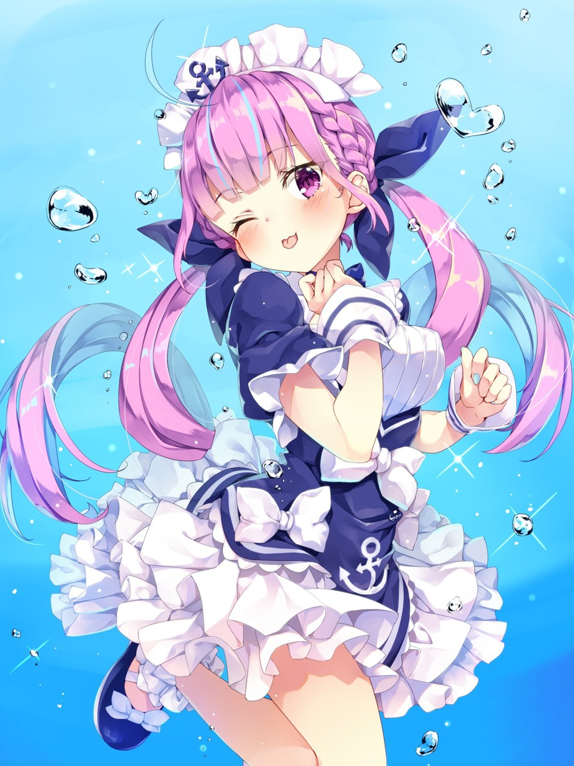 hololive maid minato_aqua moeki_yuuta