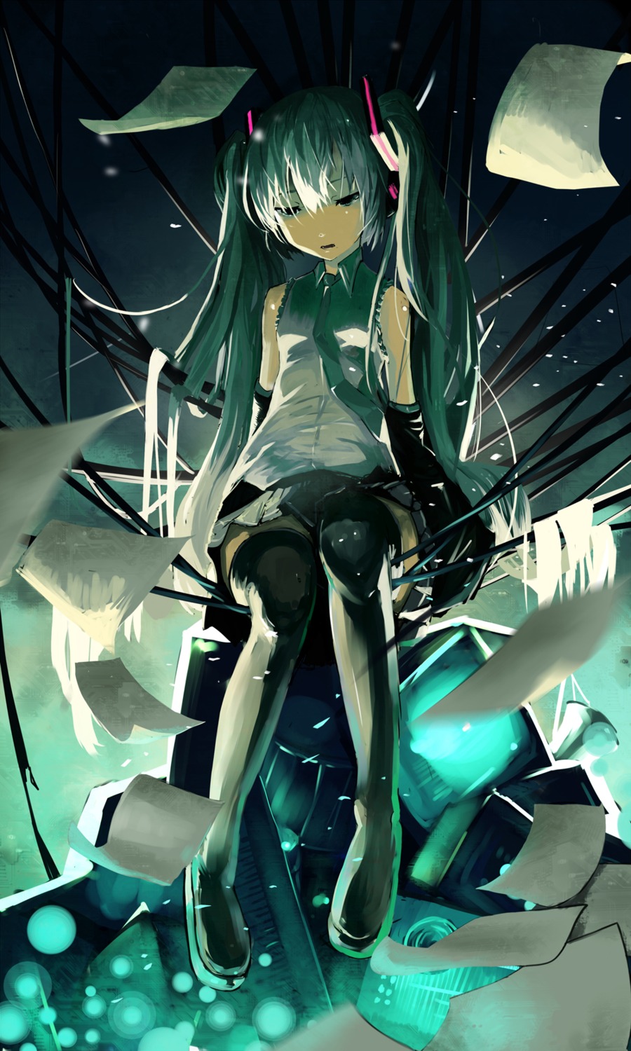 gas hatsune_miku thighhighs vocaloid