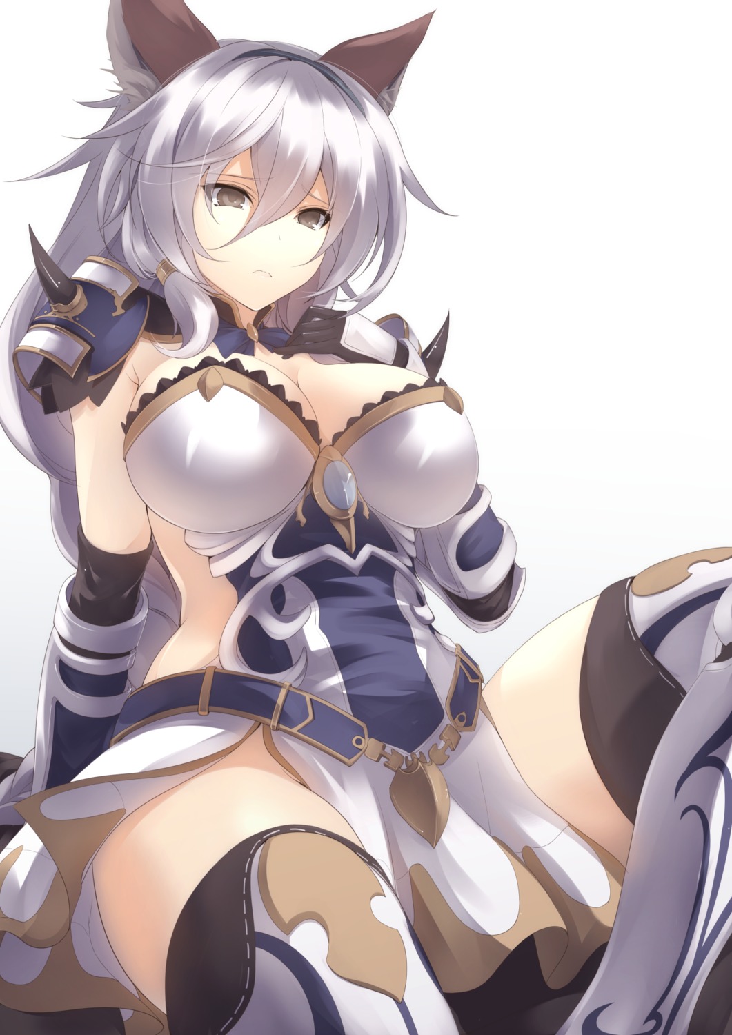 animal_ears armor cleavage granblue_fantasy heles hijikimeshi thighhighs