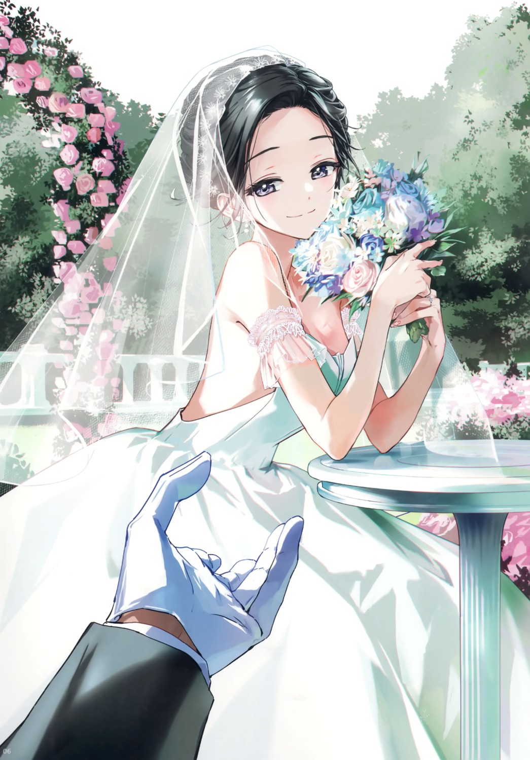 adagaki_aki atelier_tiv_artworks dress masamune-kun_no_revenge no_bra tiv wedding_dress