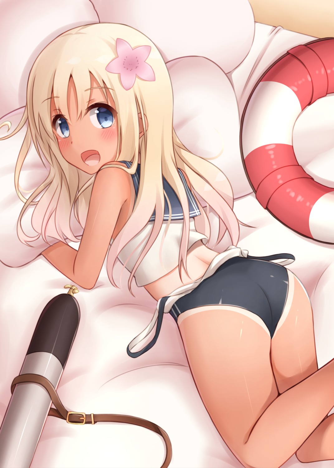 ass kantai_collection kapatarou loli ro-500 school_swimsuit seifuku swimsuits tan_lines