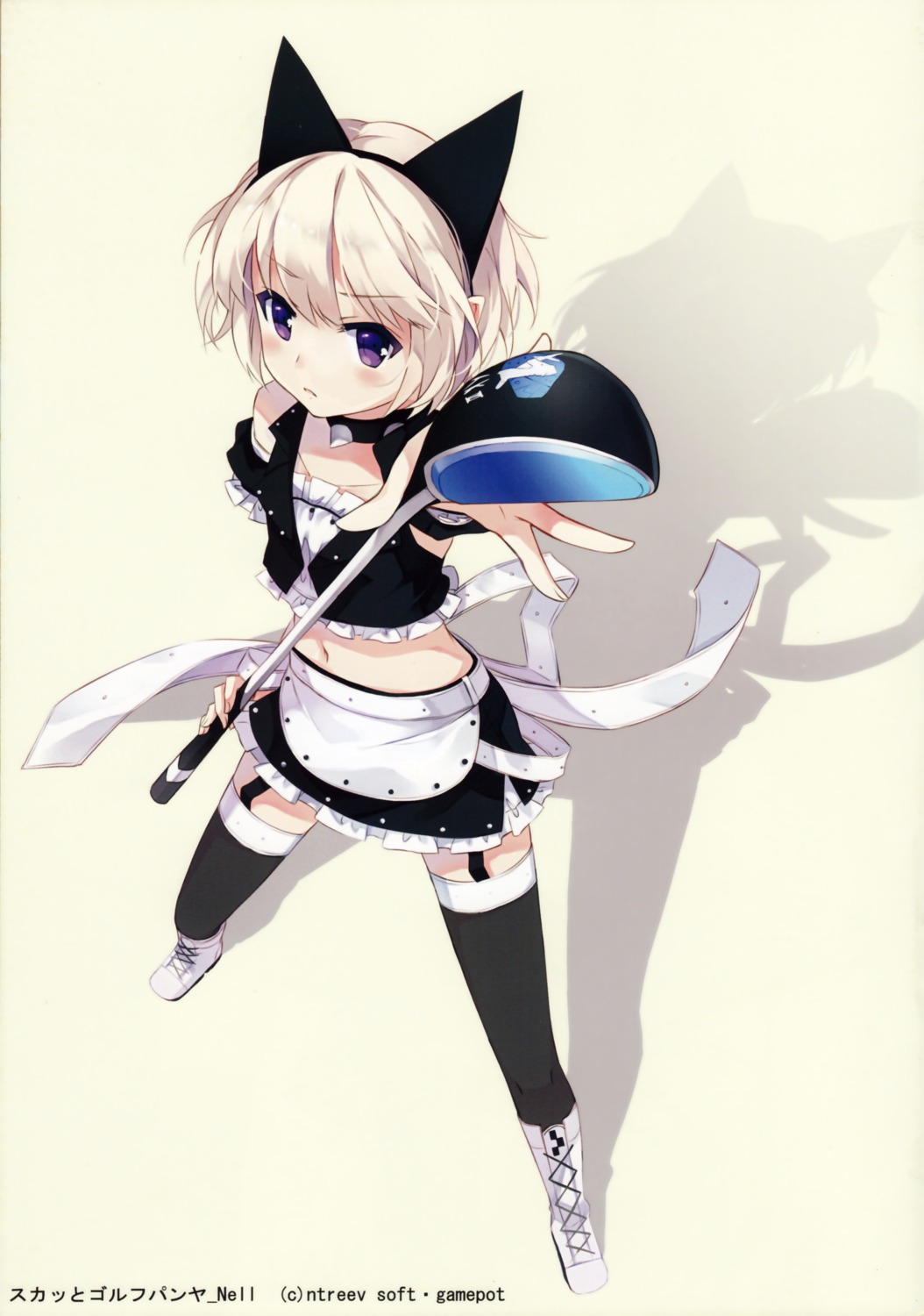 animal_ears maid nekomimi nell nyanya pangya stockings thighhighs trap