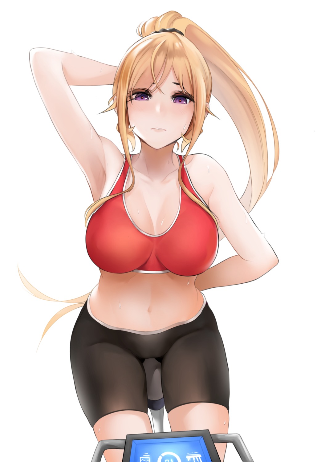 bike_shorts bra cleavage nakiri_erina noir_(4chan) shokugeki_no_soma wet