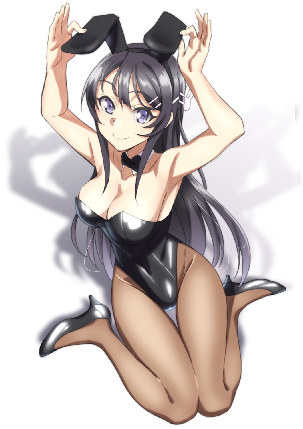 animal_ears bunny_ears bunny_girl heels no_bra pantyhose qumata sakurajima_mai seishun_buta_yarou