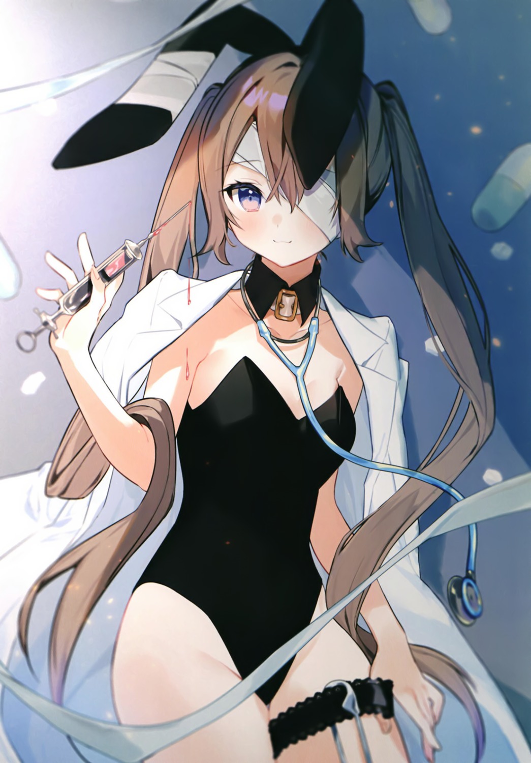 animal_ears bunny_ears bunny_girl cona_kinaco garter no_bra