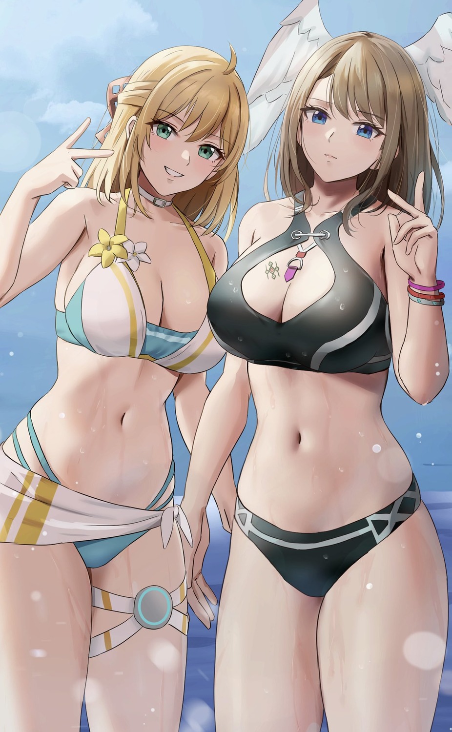 amayo_thranana bikini cleavage eunie fiorung garter swimsuits tattoo wings xenoblade xenoblade_chronicles xenoblade_chronicles_3