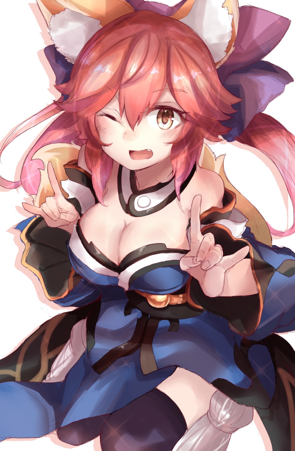 animal_ears cleavage fate/extra fate/stay_night ranf tail tamamo_no_mae thighhighs