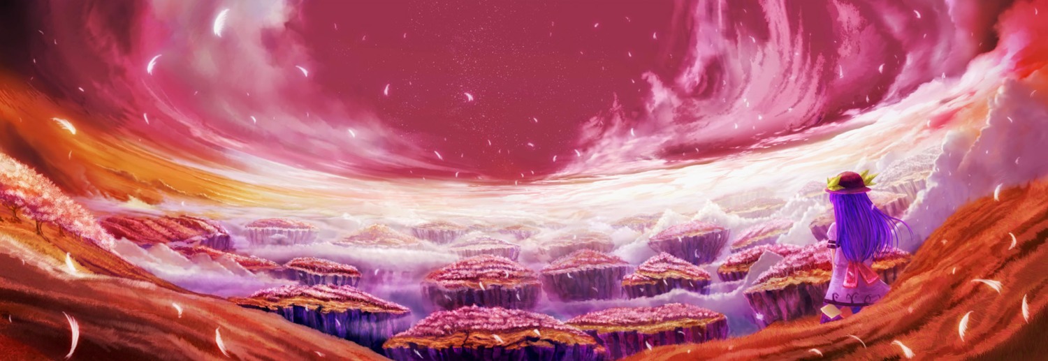 gukoukaku_botan hinanawi_tenshi landscape touhou