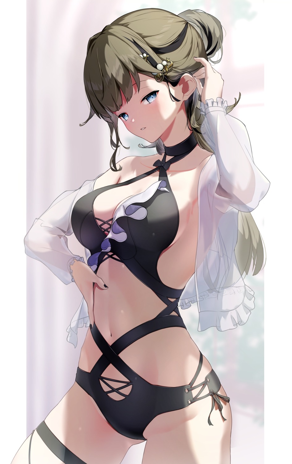 cattleya_regina_games garter hanabusa_lisa see_through swimsuits user_jzpt8732 vspo!