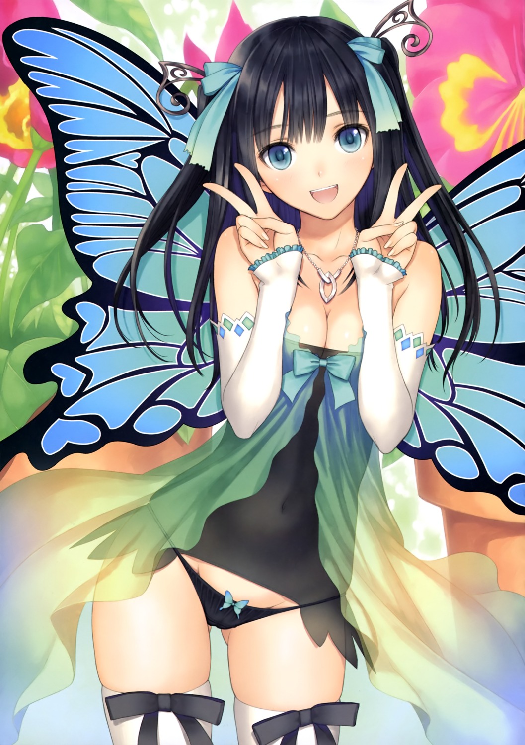 breast_hold cameltoe cleavage lingerie pantsu peace_keeper_daisy possible_duplicate see_through thighhighs tony_taka wings