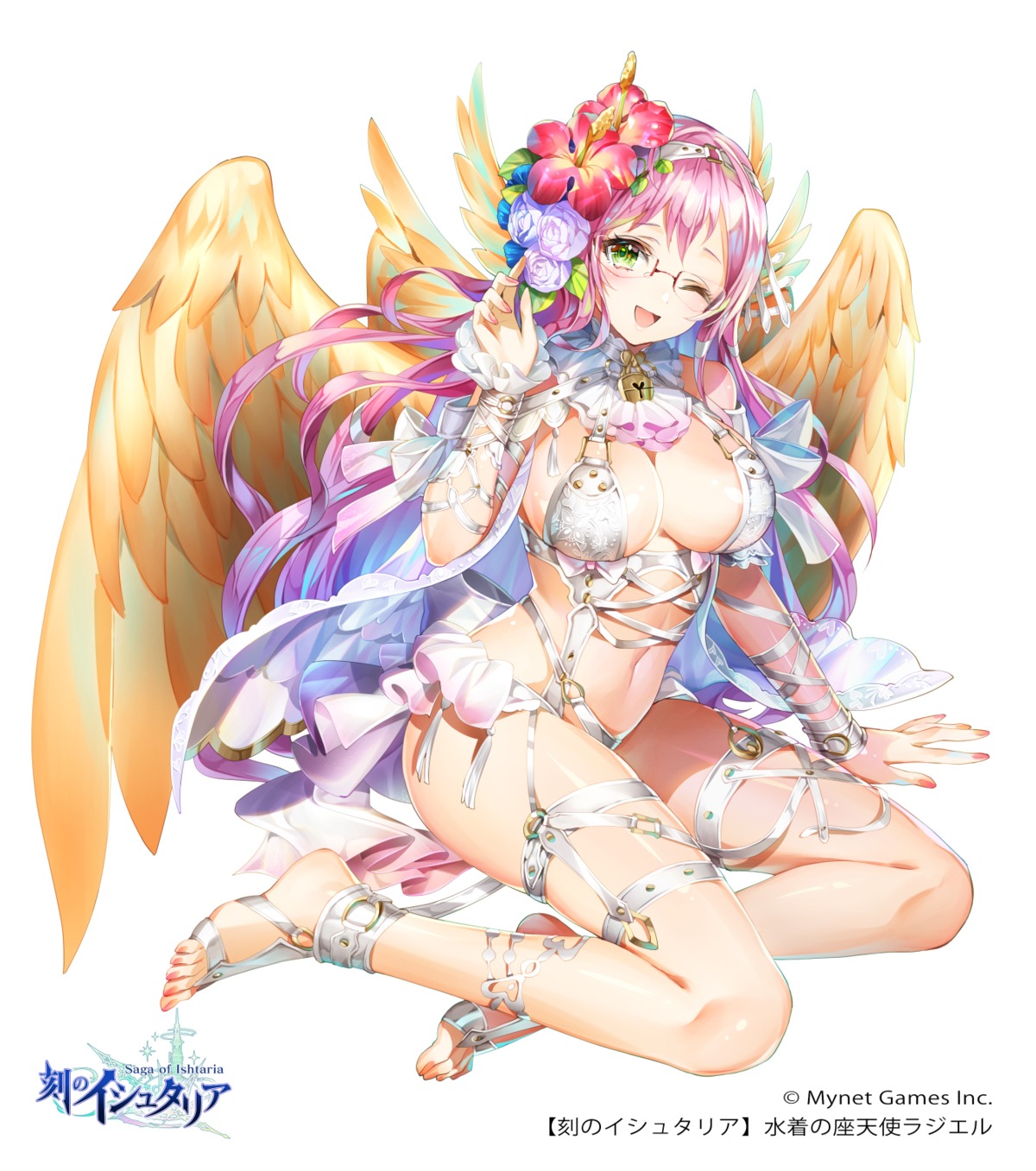 bikini_armor garter koku_no_ishtaria megane nemusuke wings