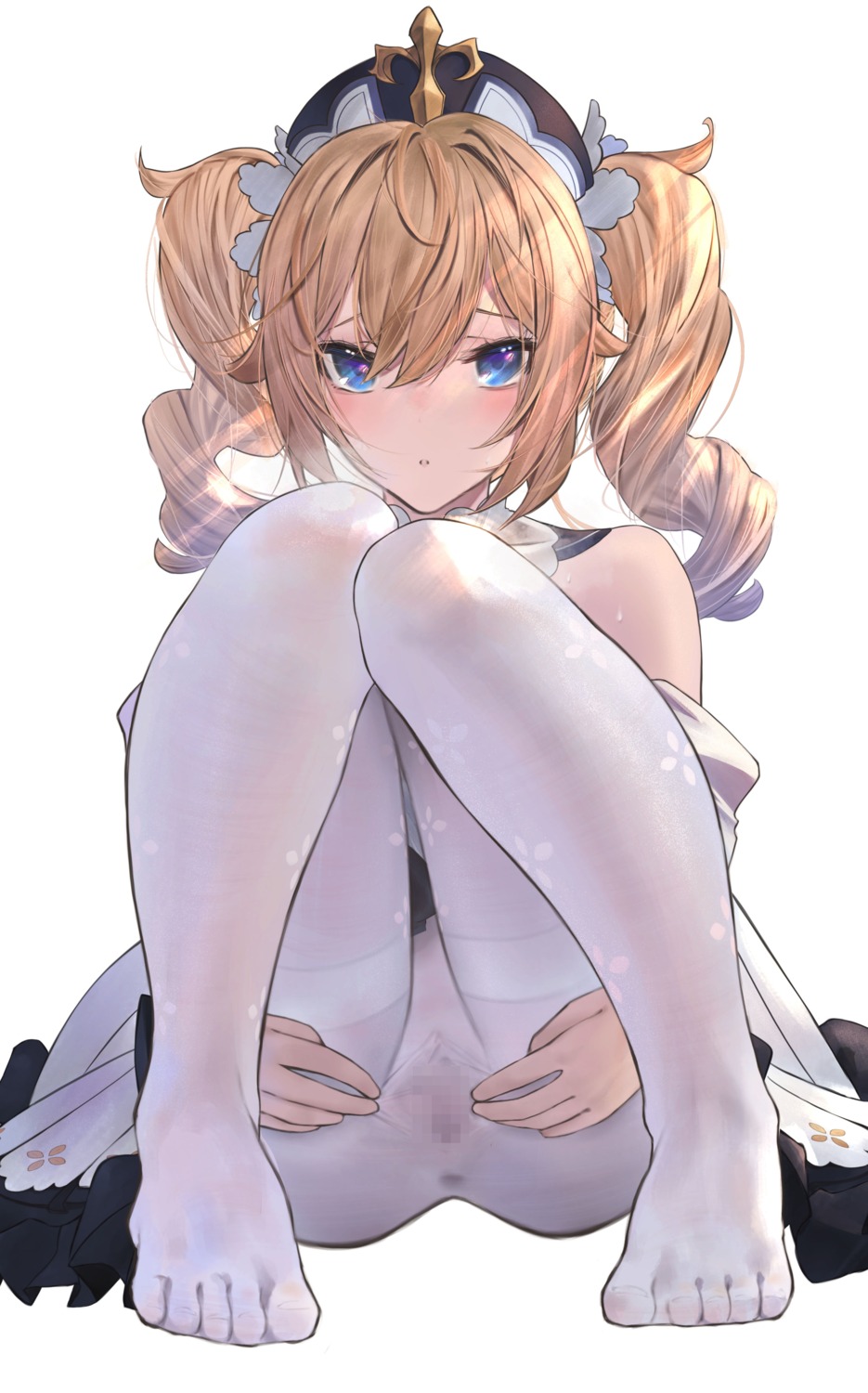 anus barbara_(genshin_impact) betabeet censored feet genshin_impact nopan pantyhose pussy see_through skirt_lift