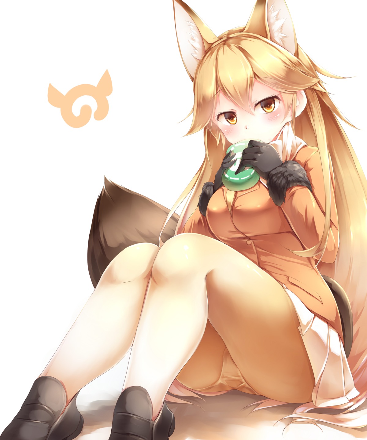 animal_ears ezo_red_fox kanzakietc kemono_friends kitsune pantsu pantyhose tail