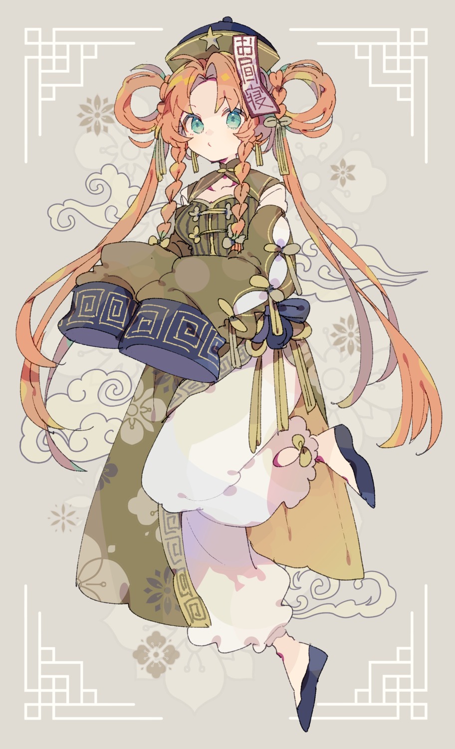 asian_clothes hong_meiling nikorashika touhou