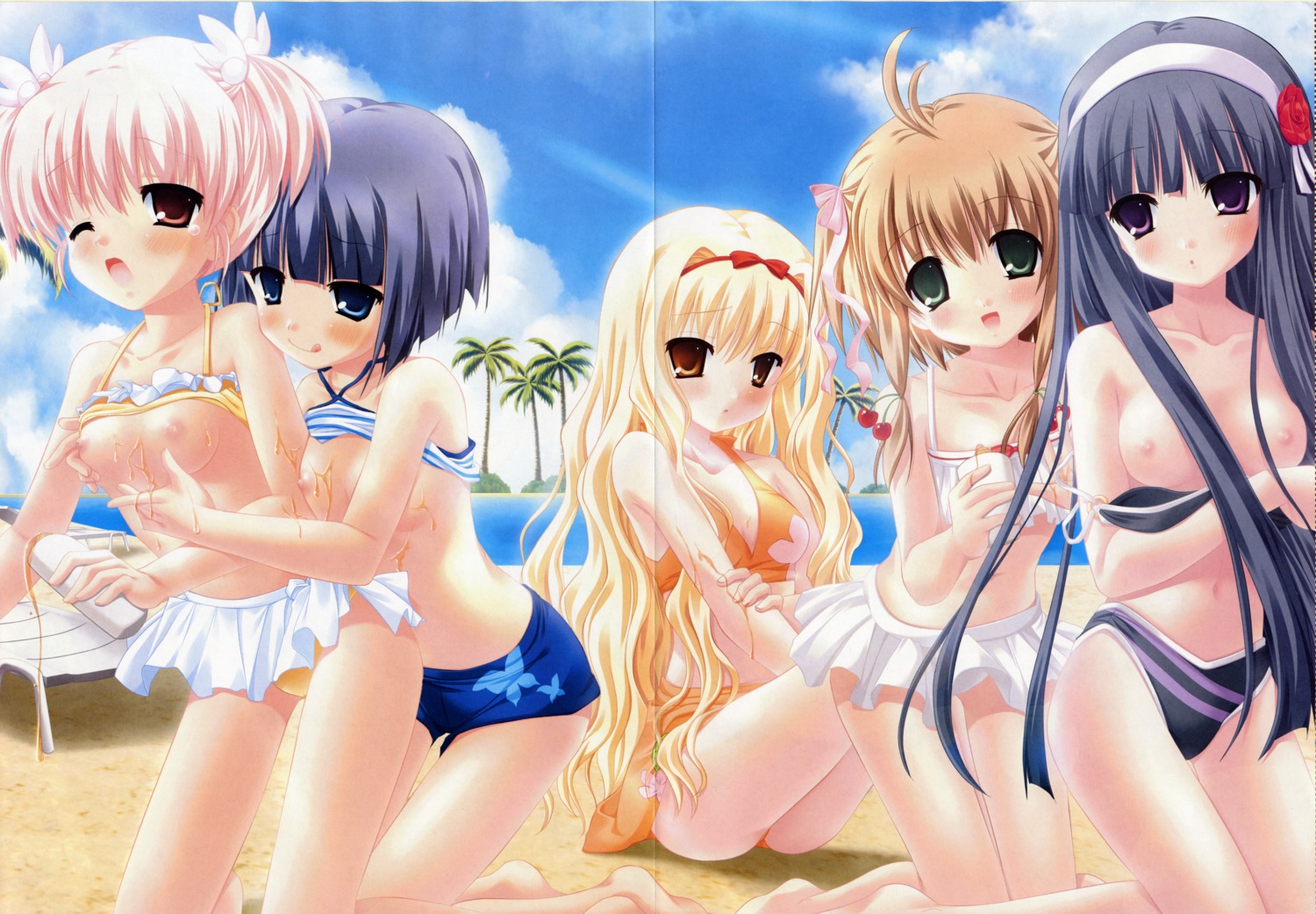 aizawa_tobari alcot aona_masao arisugawa_yuuhi bikini breast_hold breasts crease fair_child fixme hazumi_kotori hinamori_kokoro kagami_sakuya loli nimura_yuuji nipples shirt_lift swimsuits