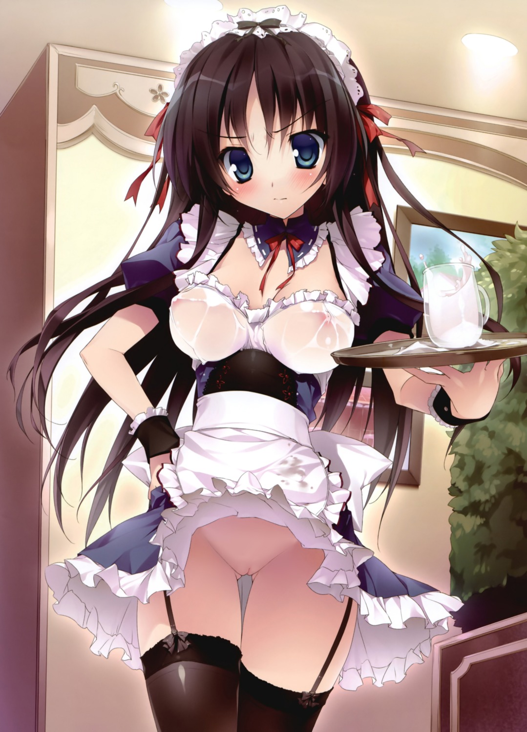 karory maid nipples nopan photoshop pussy see_through skirt_lift stockings thighhighs uncensored