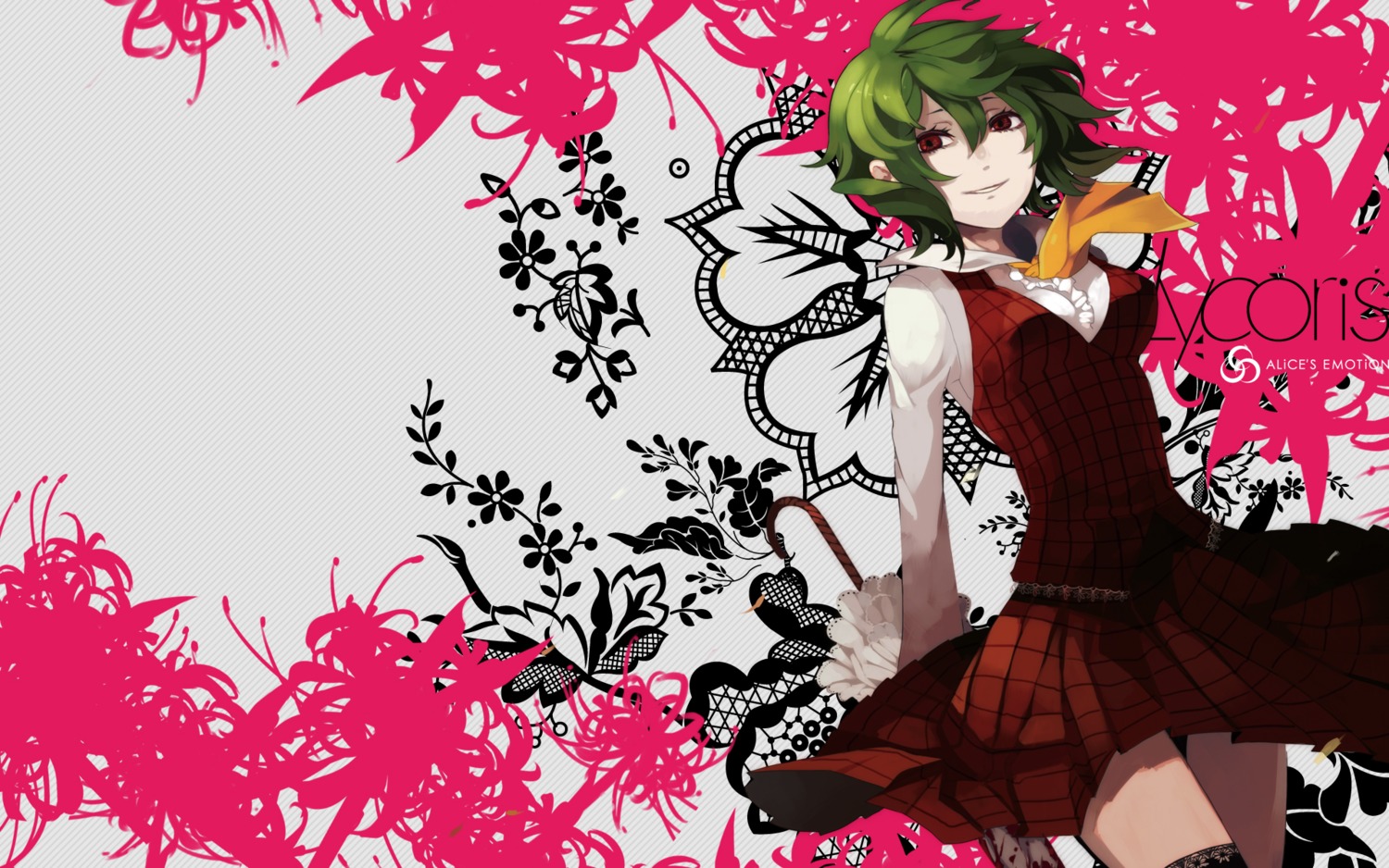 dress kazami_yuuka riku thighhighs touhou umbrella wallpaper