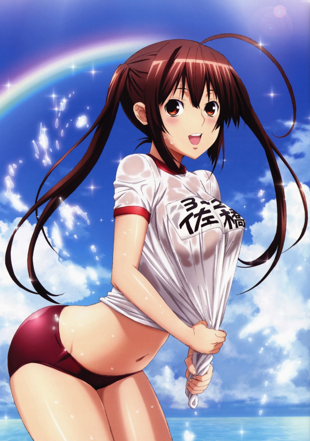 buruma gym_uniform musubi overfiltered scanning_resolution see_through sekirei wet_clothes