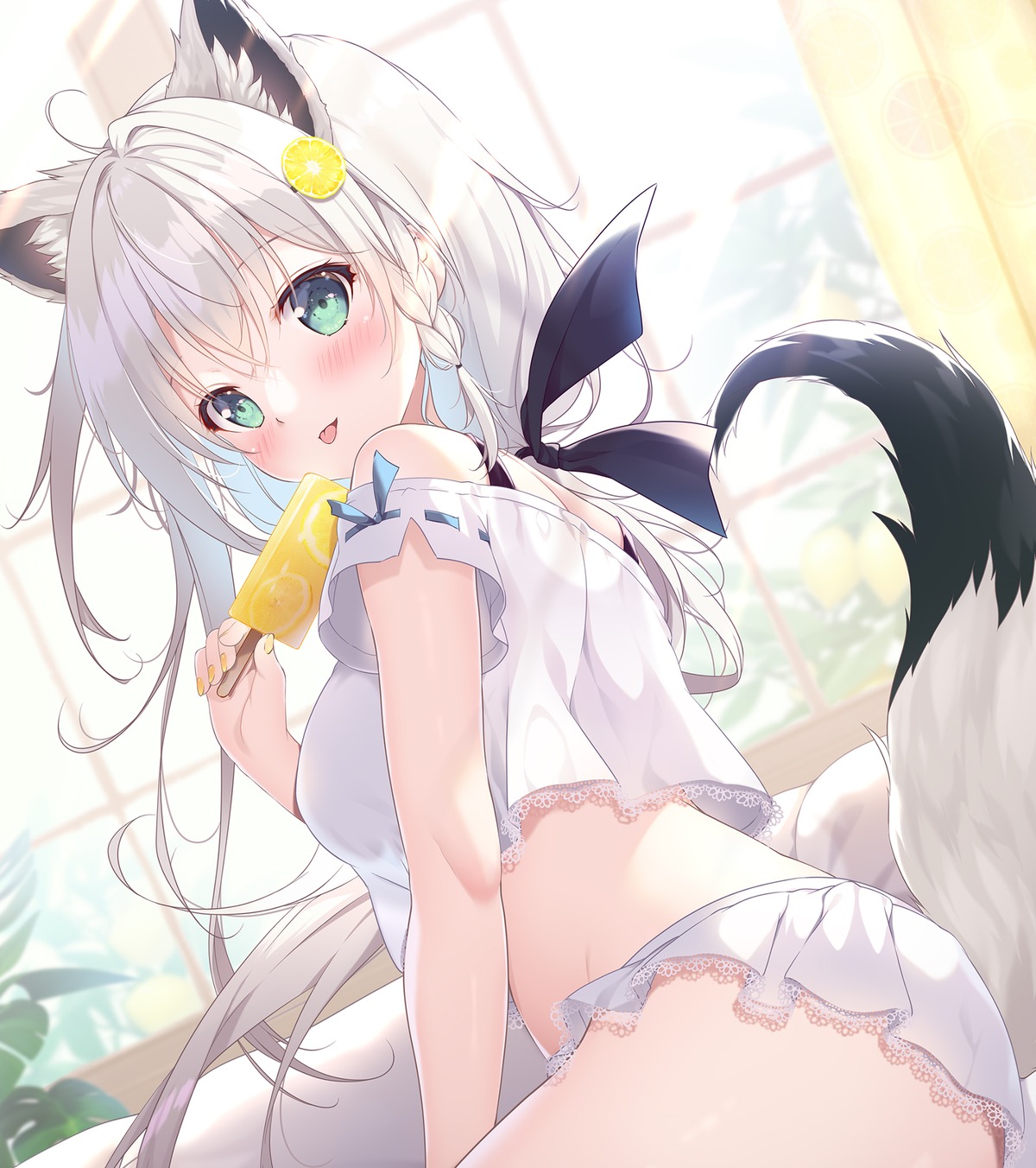 animal_ears hololive hololive_gamers kitsune mikeou shirakami_fubuki tail