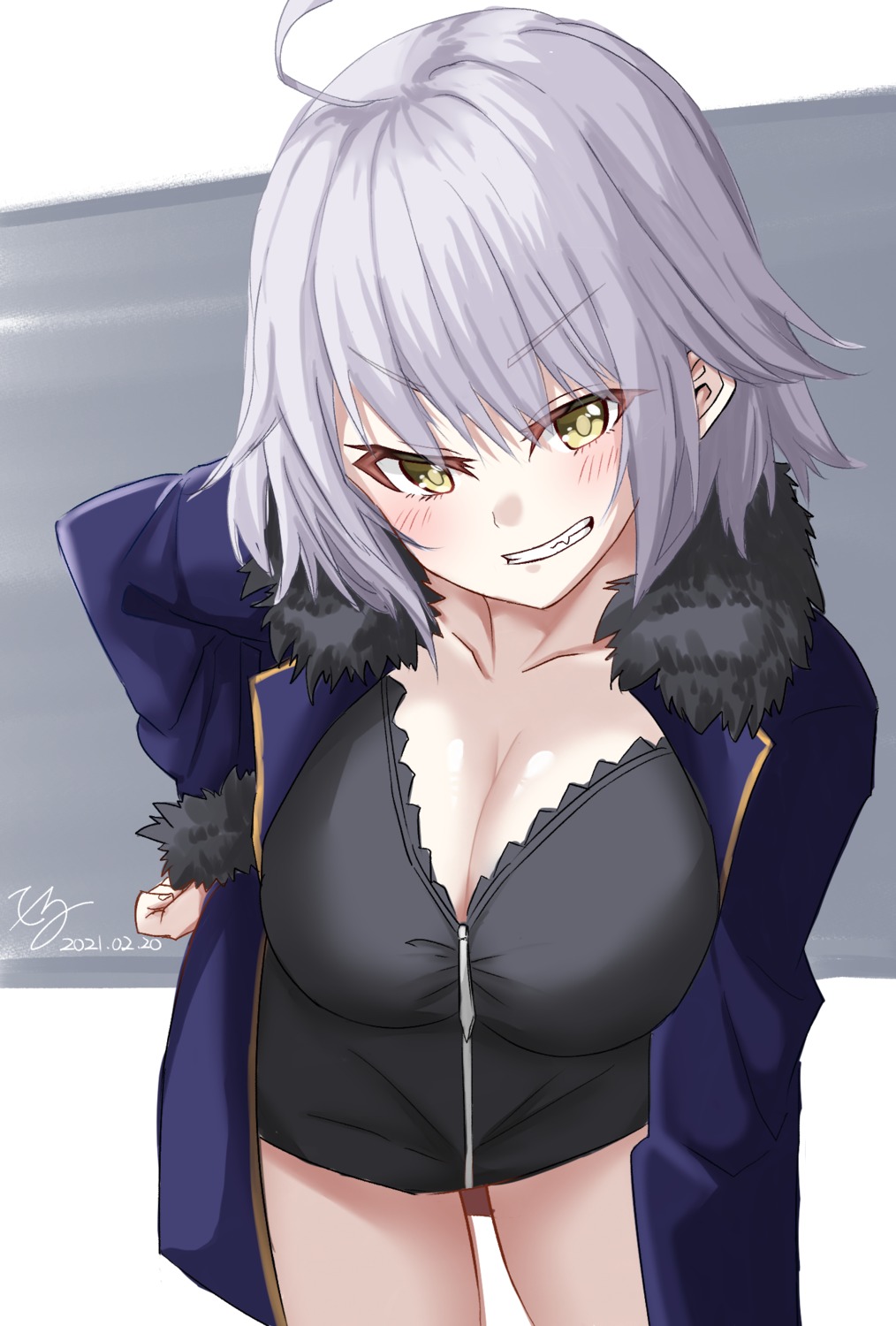 cleavage fate/grand_order jeanne_d'arc jeanne_d'arc_(alter)_(fate) kohaku_teru open_shirt