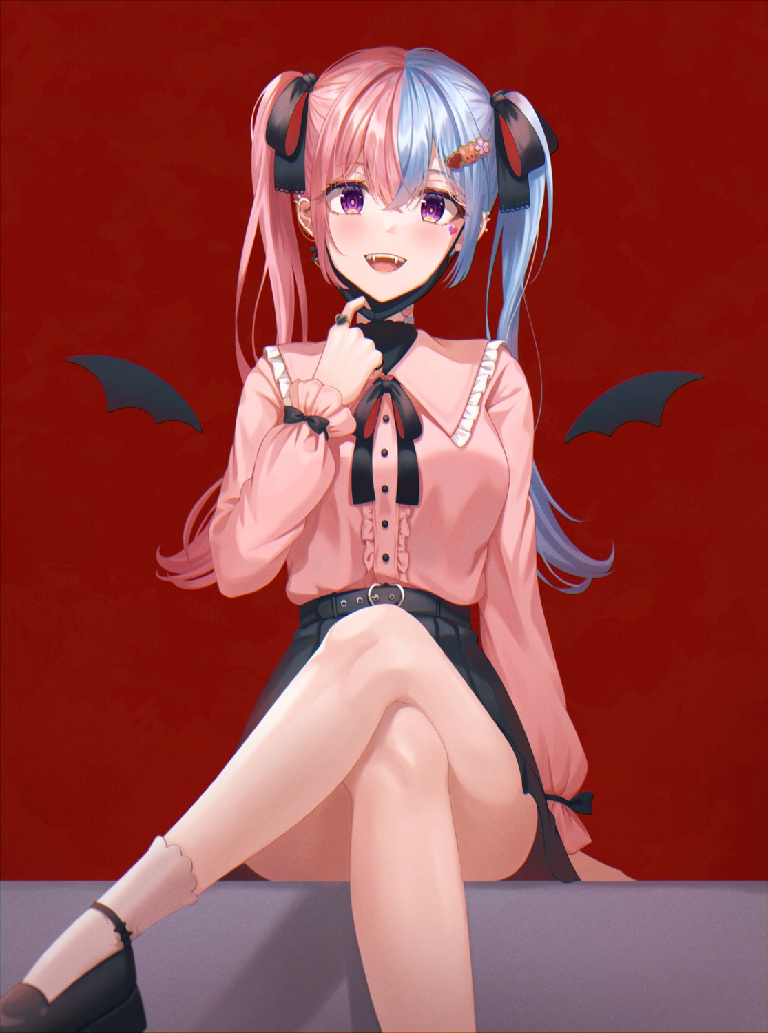 sarin_(seoling) skirt_lift vampire_(vocaloid) wings