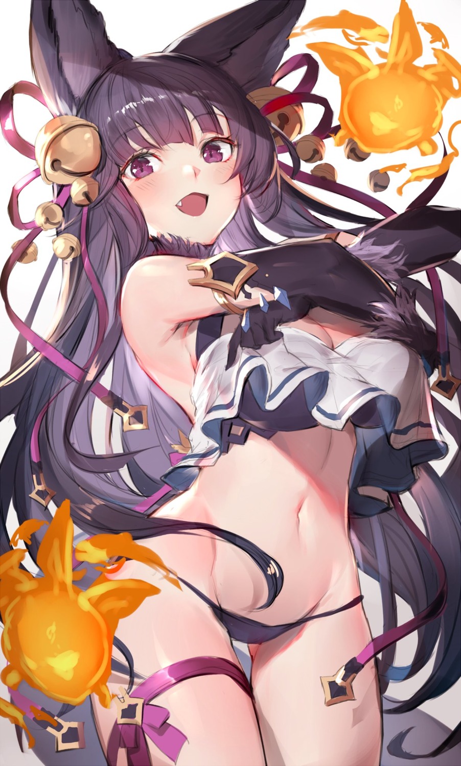 animal_ears bikini cleavage garter granblue_fantasy oyu_(sijimisizimi) swimsuits yuel_(granblue_fantasy)