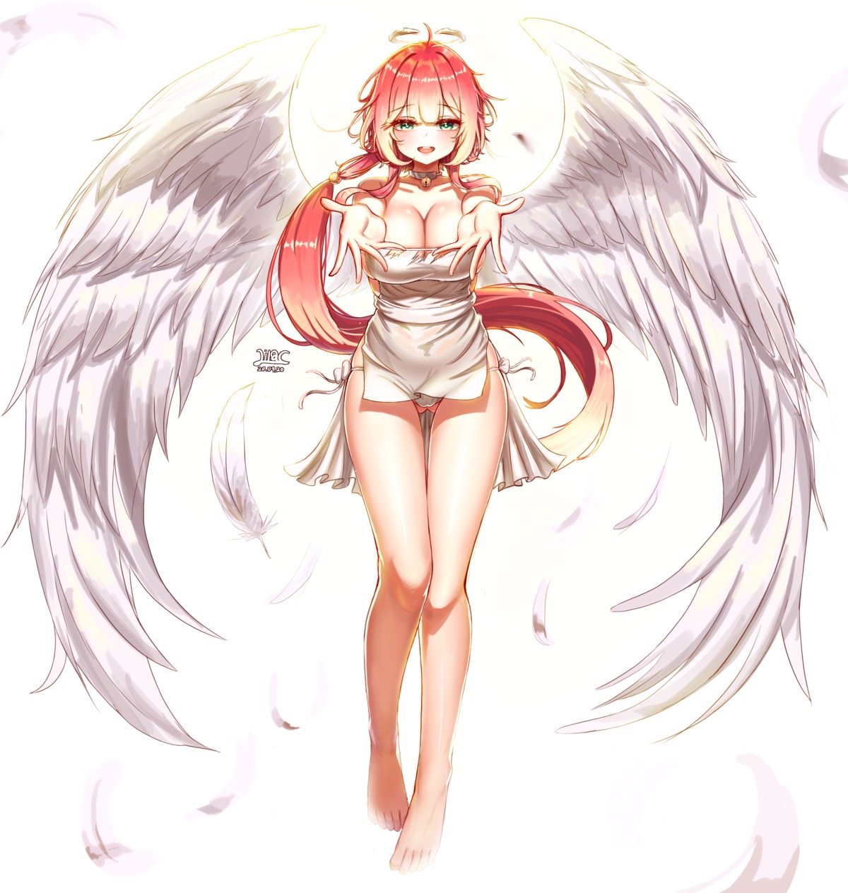 angel cameltoe cleavage lilac_(k32420276) pantsu soul_worker string_panties wings