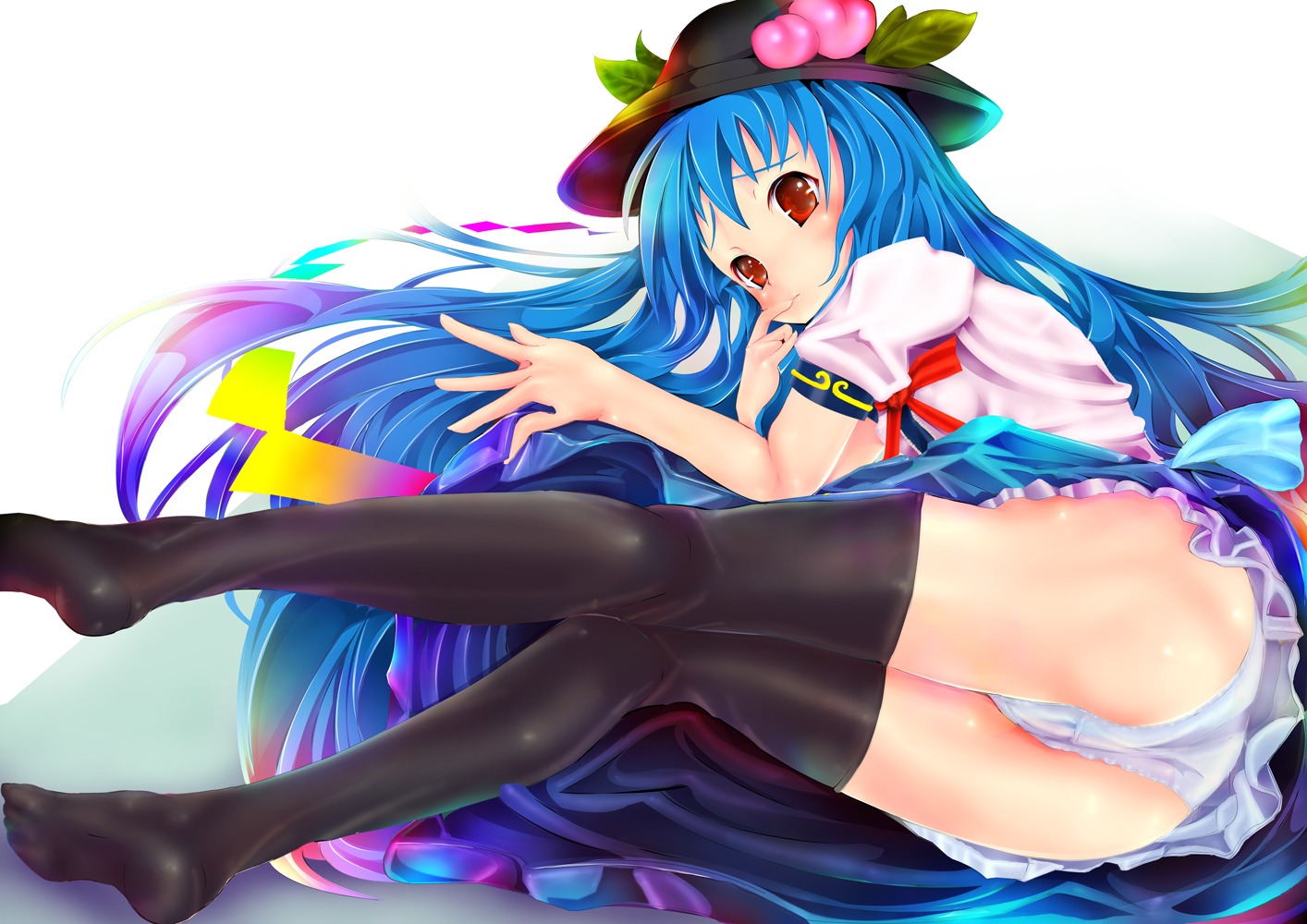 ass hinanawi_tenshi pantsu teruru thighhighs touhou