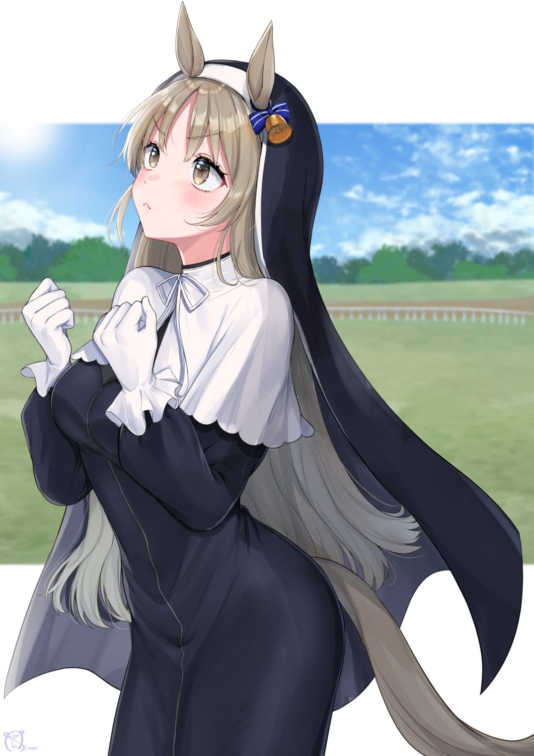 animal_ears mizuiro_32 nijisanji nijisanji_seeds nun sister_cleaire tail