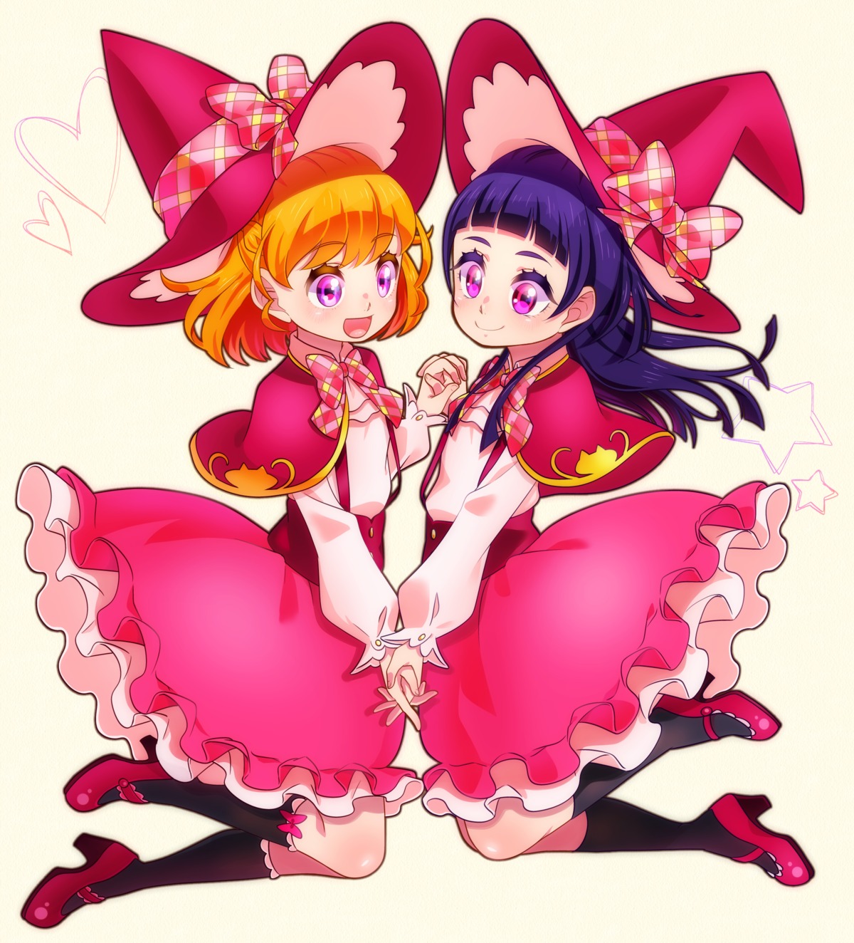 asahina_mirai dress heels izayoi_riko mahou_girls_precure! pretty_cure witch yupiteru