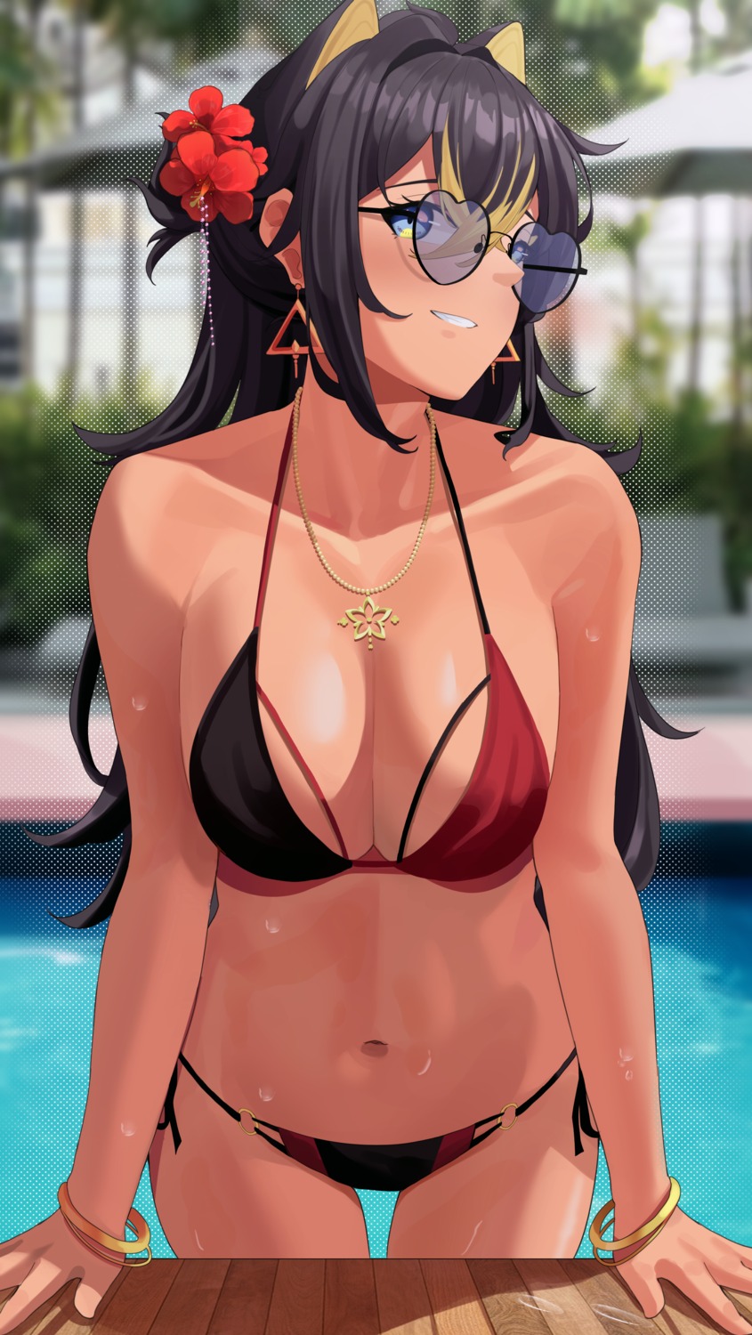 bikini dehya genshin_impact haerge megane swimsuits