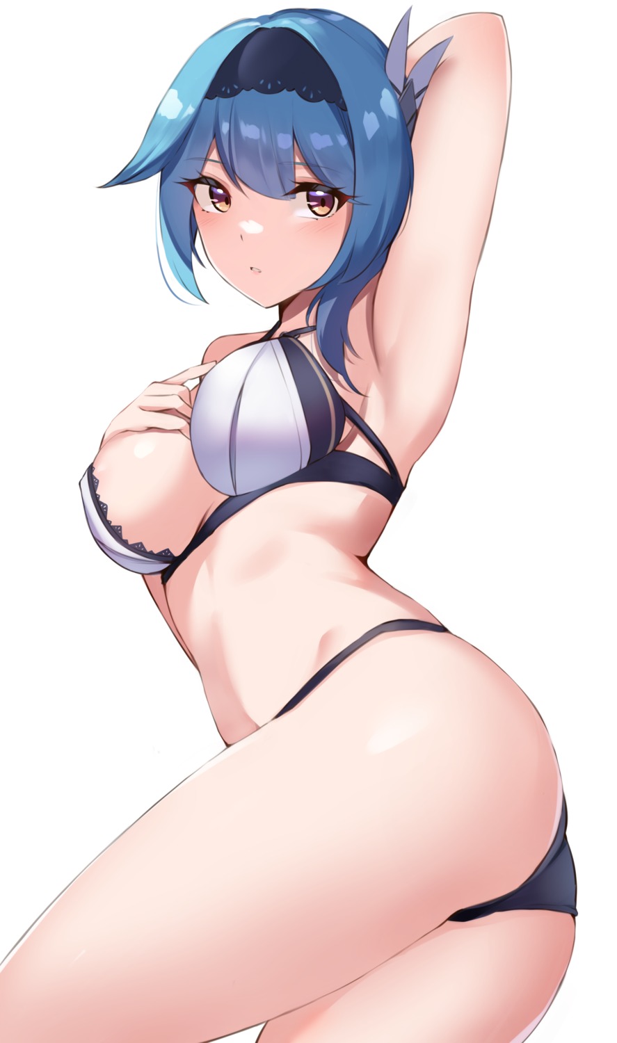 ass bra eula genshin_impact haneramu pantsu thong