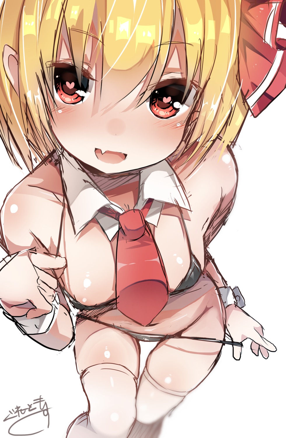 autographed bikini greatmosu loli panty_pull rumia swimsuits thighhighs touhou undressing