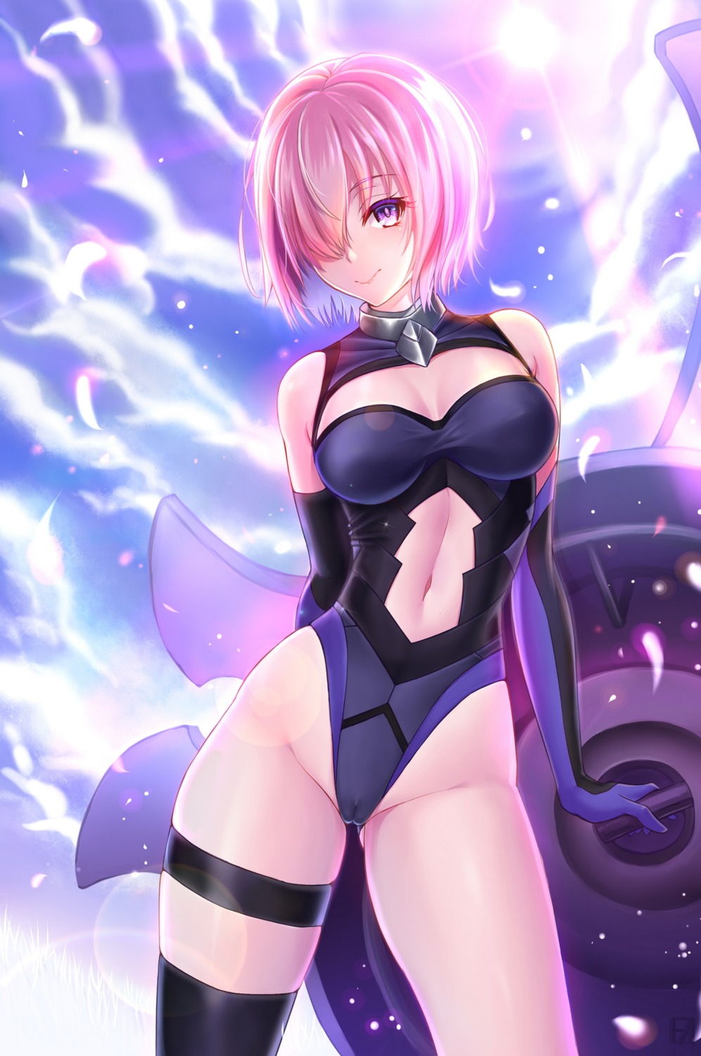 cameltoe cleavage fate/grand_order garter leotard mash_kyrielight sunday_se7en thighhighs